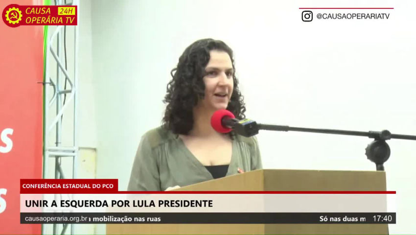 Natália Pimenta, candidata do PCO a vereadora em São Paulo - Conferência Estadual do PCO | SP