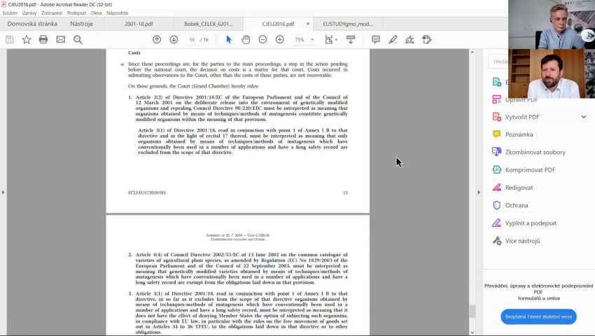 Brno_Czech_Republic: EU vs. CRISPR? - CJEU Judgment C-528/16 Explained by Former Advocate General Mi... (2021) [English]
