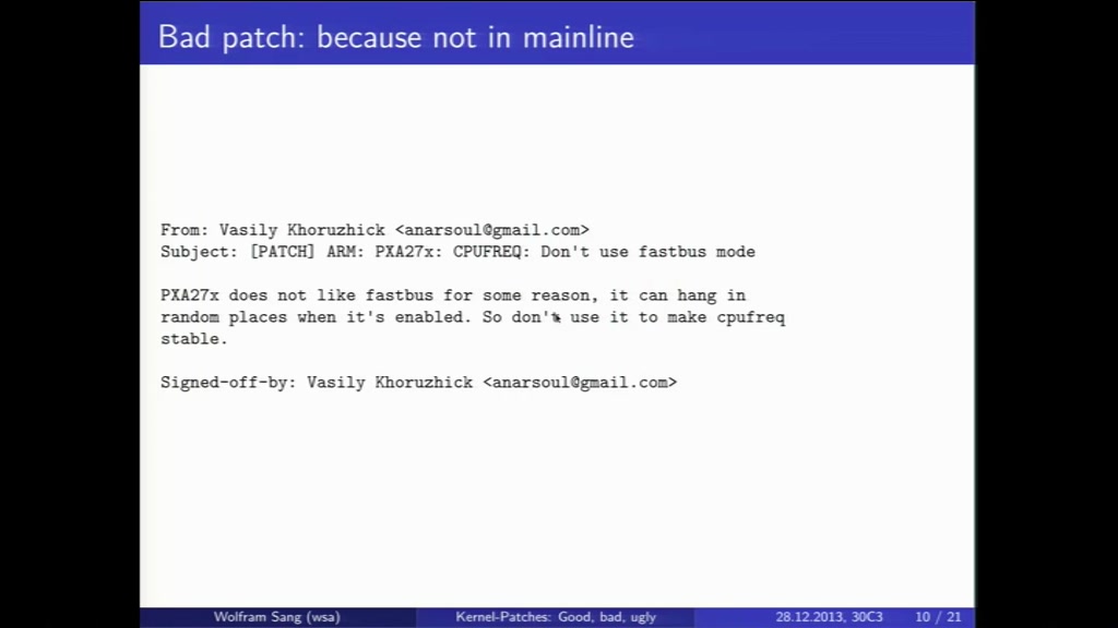 The good, the bad, and the ugly - Linux Kernel patches