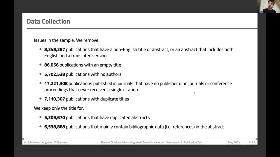 Beyond Citations – Measuring Novel Scientific Ideas and Their Impact in Publication Text by Nicola Melluso, KU Leuven