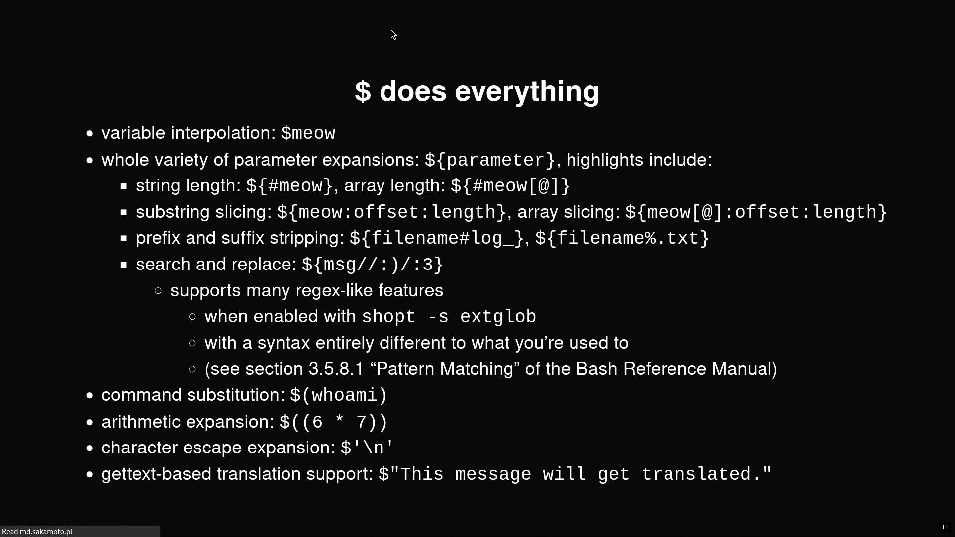 bash is a systems programming language