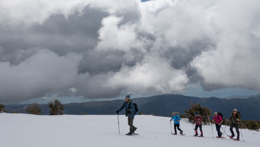 Snowshoeing above Capileira in the Sierra Nevada mountains