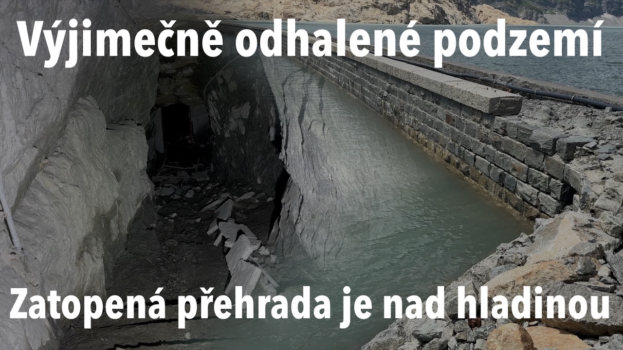 Sucho obnažilo nedostupné podzemí zatopené přehrady