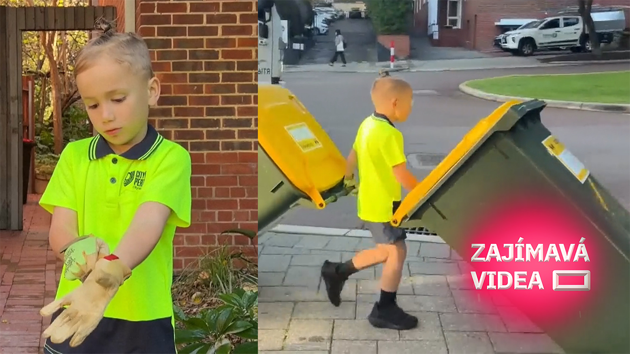Splněný dětský sen. Šestiletý kluk už dva roky pomáhá jako popelář