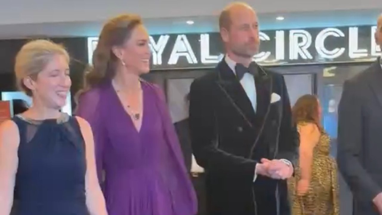 The moment Princess Kate's dress is trodden on