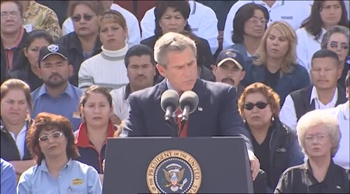 Video Footage of President George W. Bush’s Remarks on Housing and the Economy from Ruiz Foods in Dinuba, California on October 15, 2003 (2025-0187-F)