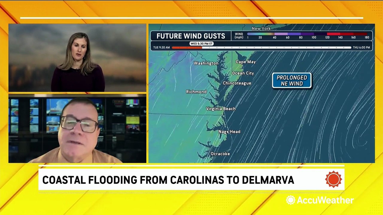 Coastal flooding threat from Carolinas to mid-Atlantic