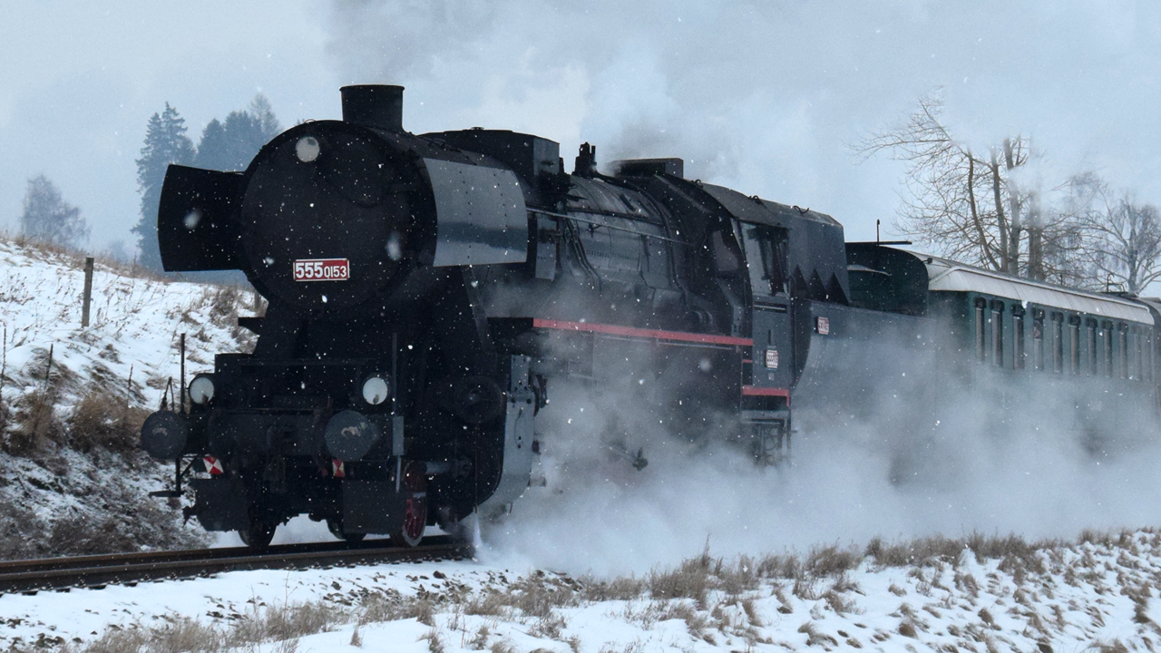 Parní lokomotivy 555.0153 + 555.129 „Němky“ v okolí Králík