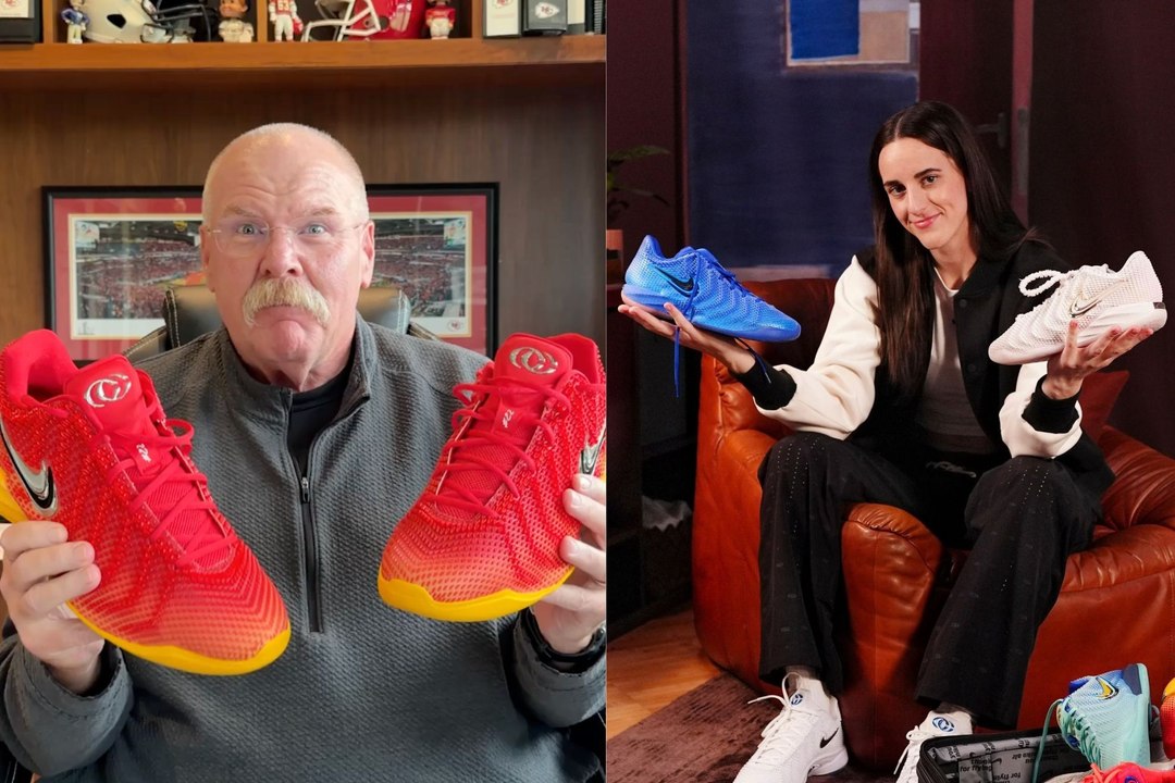 Andy Reid becomes first to receive Caitlin Clark’s Chiefs-inspired shoes and cannot hide his excitement