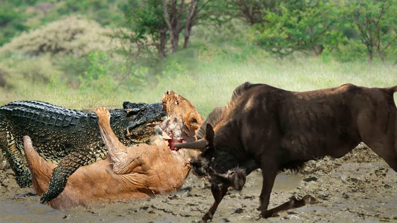 one animal VS 3 wild Animals , can this cute animal fight Crocodile, Lion, Hyena...