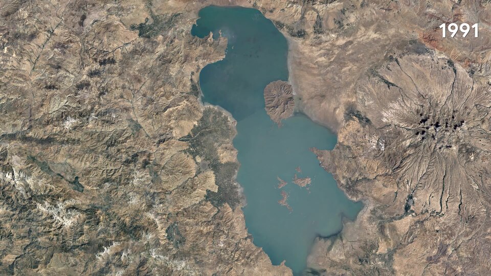 Lake Urmia Google Earth Timelapse 1984–2018