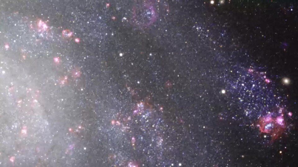 Panning across the southern spiral NGC 300 (ESO 1037a)