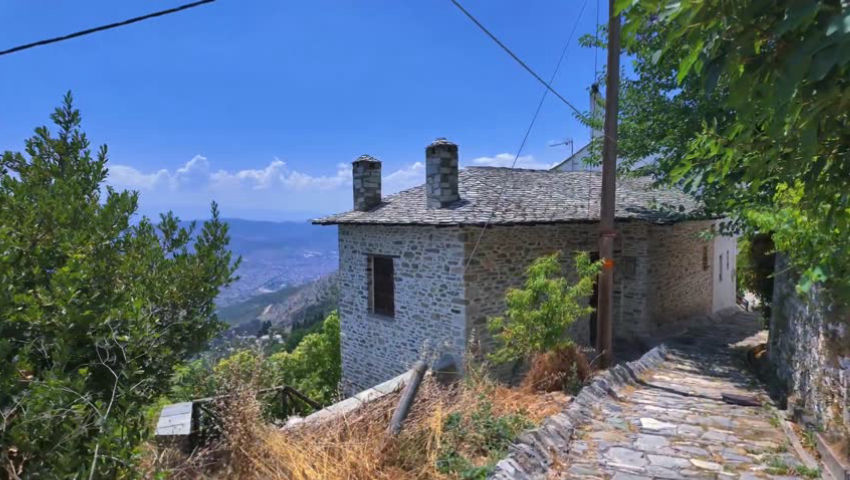 The Greek Mountain Village Hanging Above the Sea