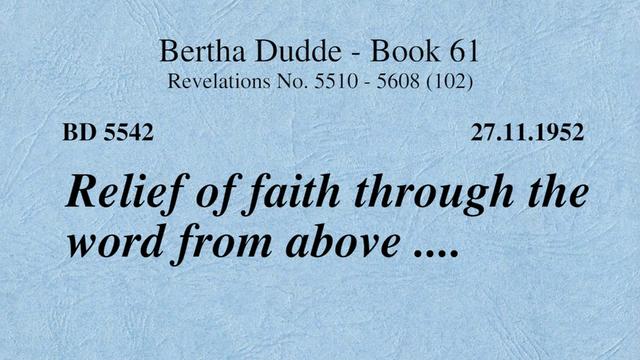 BD 5542 - RELIEF OF FAITH THROUGH THE WORD FROM ABOVE ....