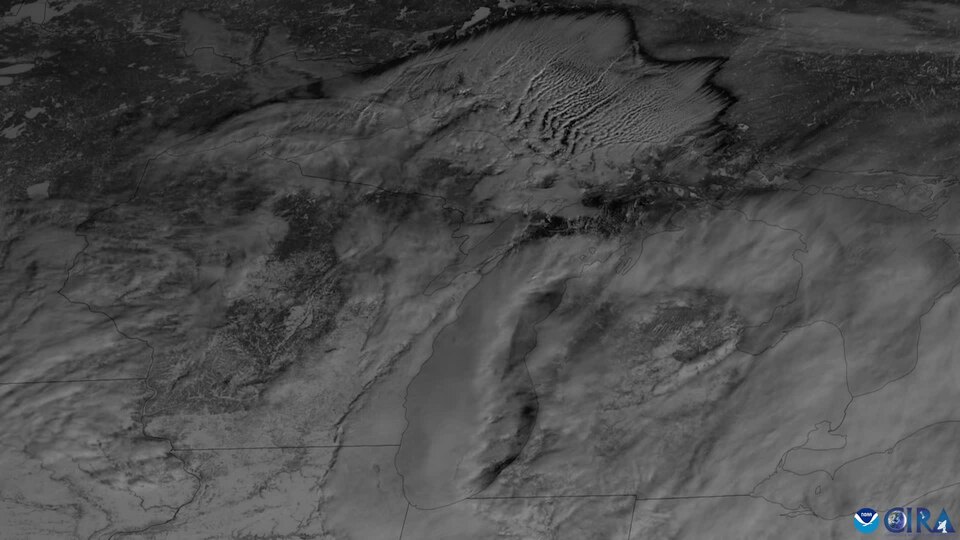 Interesting Clouds Above Lake Superior and Lake Michigan (CIRA 2024-01-19 - nolabels)