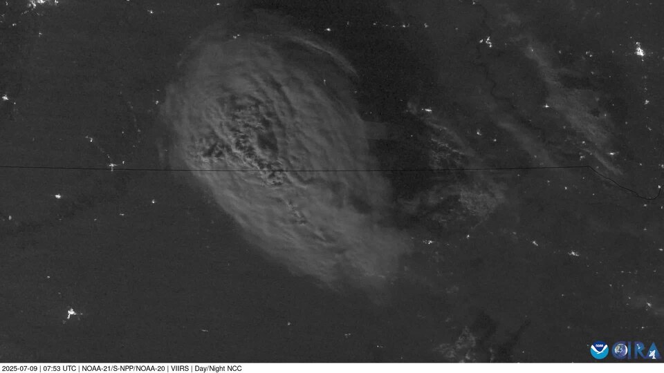 Moonlight Shines Upon Cirrus Plume Above a Storm (CIRA 2025-07-09 - labels)