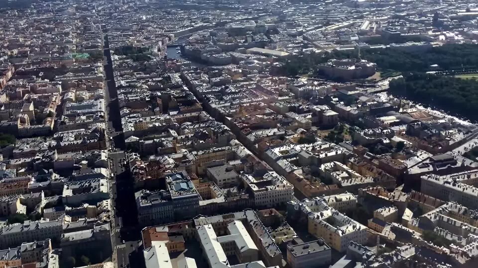 Helicopter Flight above Saint Petersburg