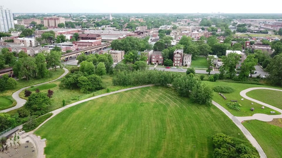 Flyover above Garfield Park Conservatory