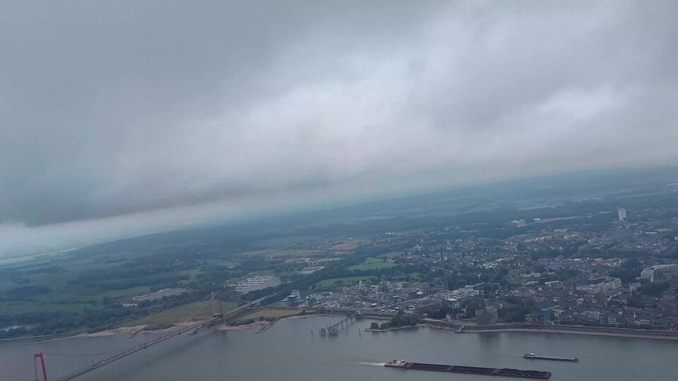 Above Rhine bridge Emmerich 110820