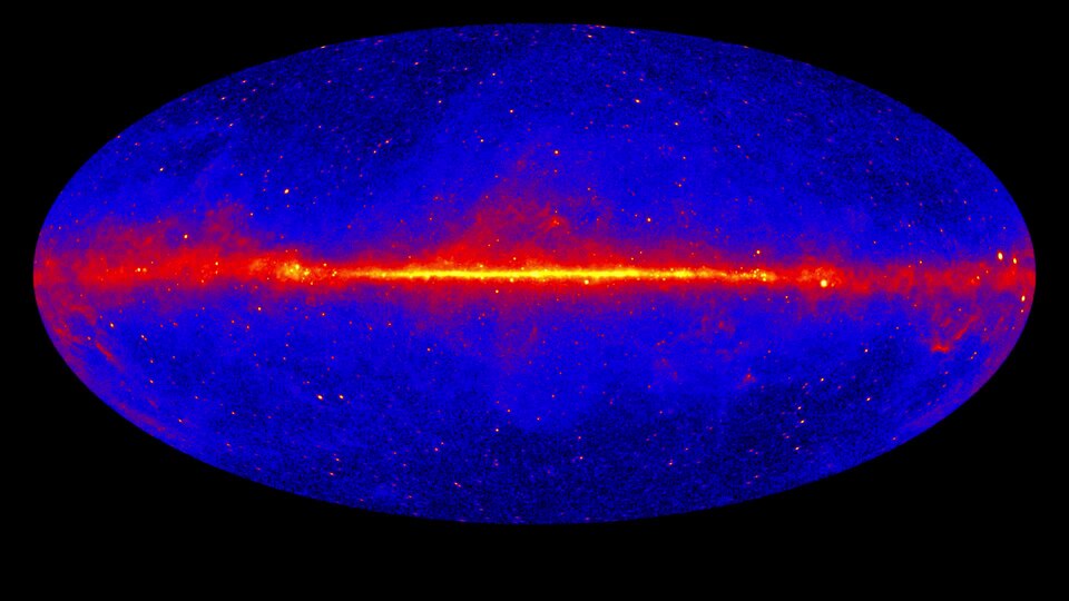 Fermi Mission Detects Surprising Gamma-Ray Feature Beyond Our Galaxy (SVS14476 - Fermi LAT AllSky Transition 1080)