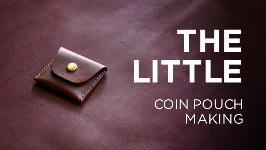 Hand stitched leather coin pouch making | #asmr | Leather craft | Made in India