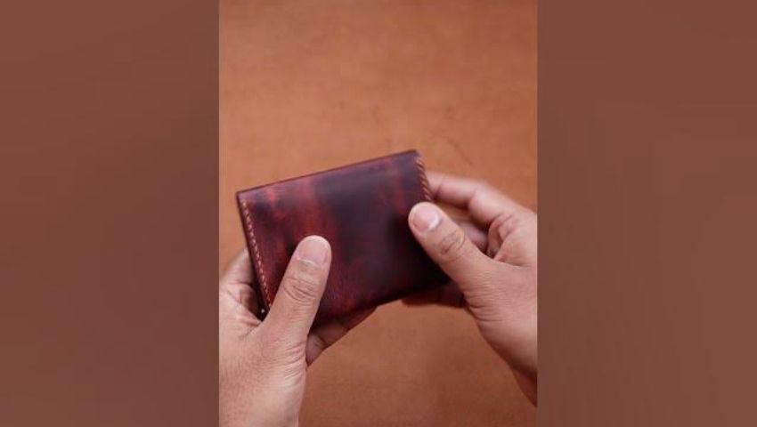 Leather card holder | Leather wallet | Handmade | Chisel & Mallet #shorts