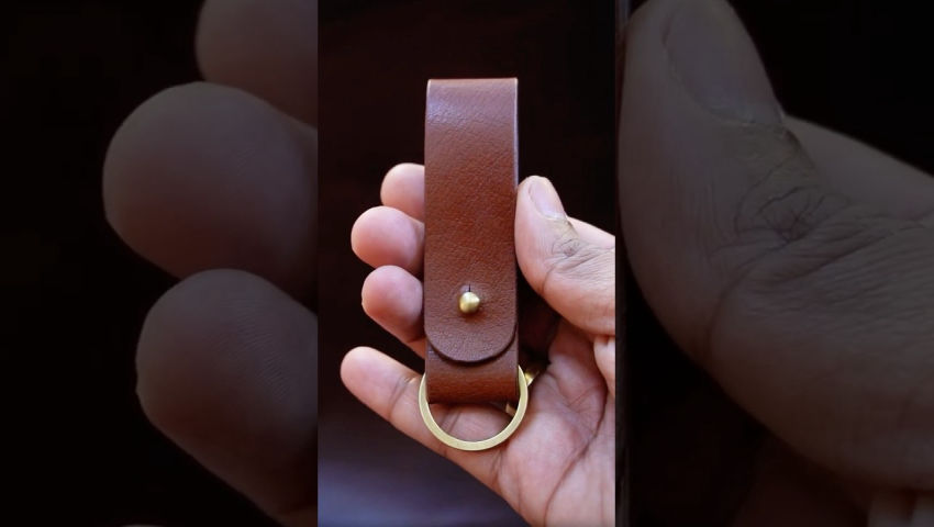 Handcrafted leather keychain #keychain #leathercraft #leathercompany #edc #leather