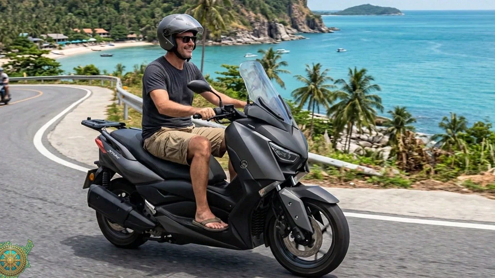 Who rides Yamaha XMAX 300 on Koh Samui?