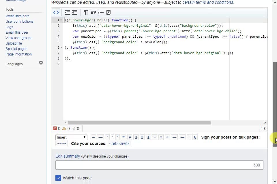 1a. user sandbox+ add hover highlighting