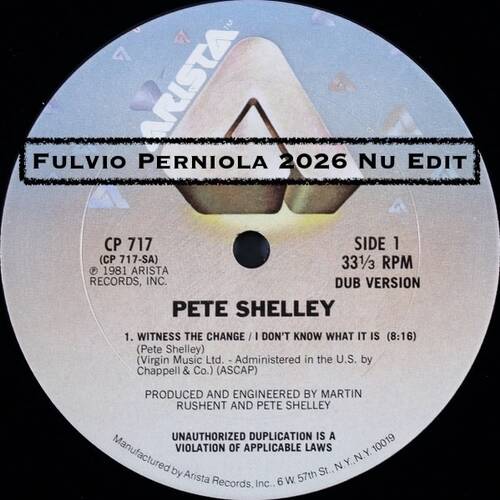 Pete Shelley - Witness the change [Fulvio Perniola 2026 Nu Edit]